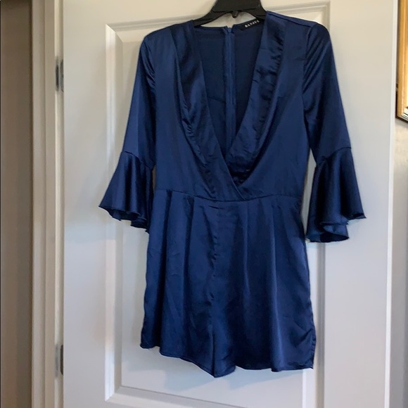 Small Navy Blue Short Romper w/ Back Zip - Picture 1 of 9